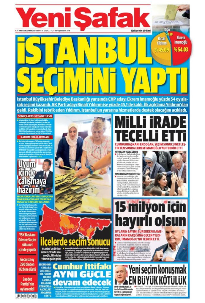 İmamoğlu'nun Başkan Seçilmesini Gazeteler Böyle Gördü (Foto Galeri)