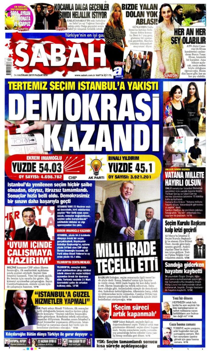 İmamoğlu'nun Başkan Seçilmesini Gazeteler Böyle Gördü (Foto Galeri)