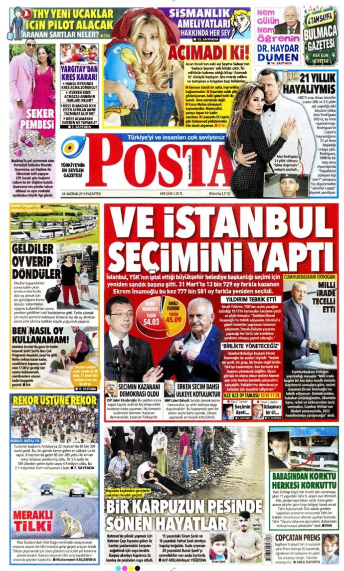 İmamoğlu'nun Başkan Seçilmesini Gazeteler Böyle Gördü (Foto Galeri)