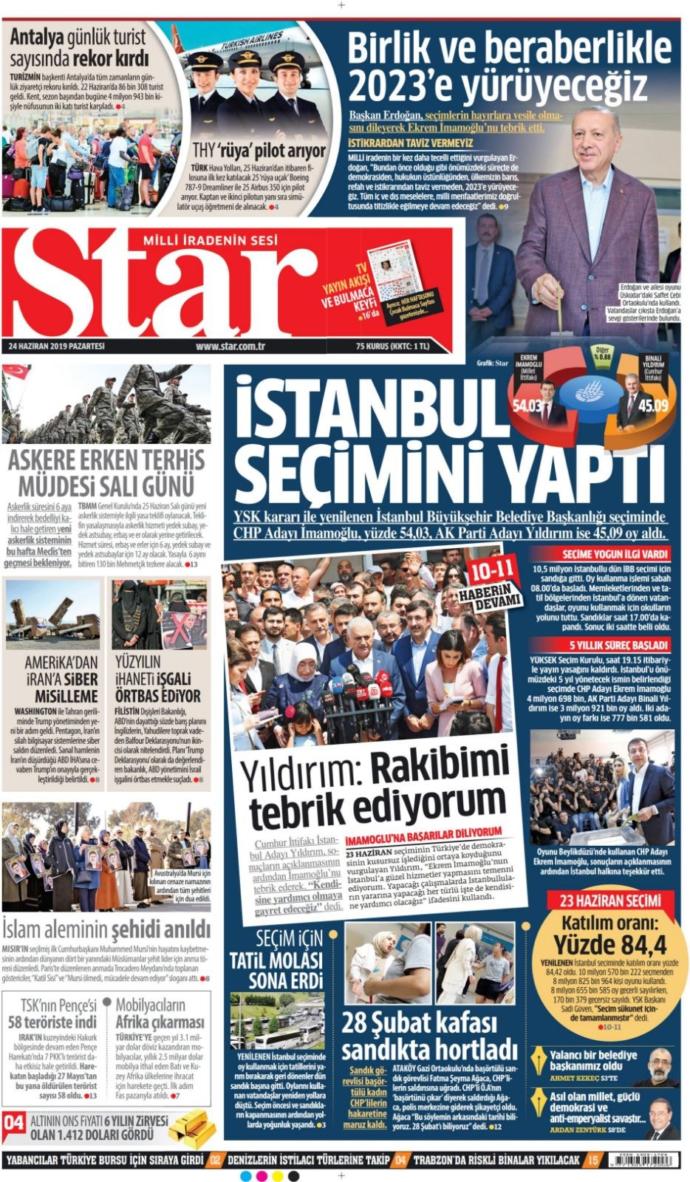 İmamoğlu'nun Başkan Seçilmesini Gazeteler Böyle Gördü (Foto Galeri)
