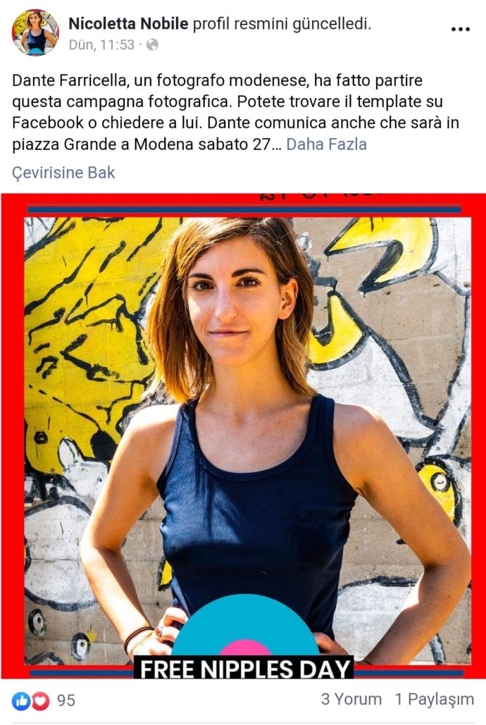 İtalya'da Garip Bir Gün: 27 Temmuz Memelere Özgürlük Günü ve #freenipplesday Başlıklı Facebook Paylaşımları