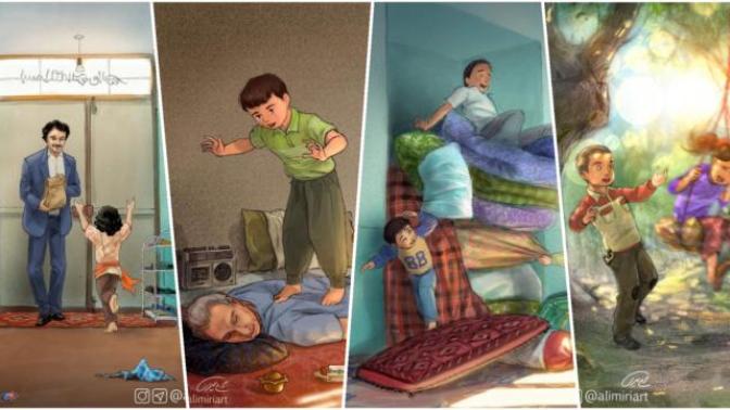 İranlı İllustratör Ali Miri'nin Bakınca "İşte Benim Çocukluğum" Diyeceğiniz Harika Çizimleri
