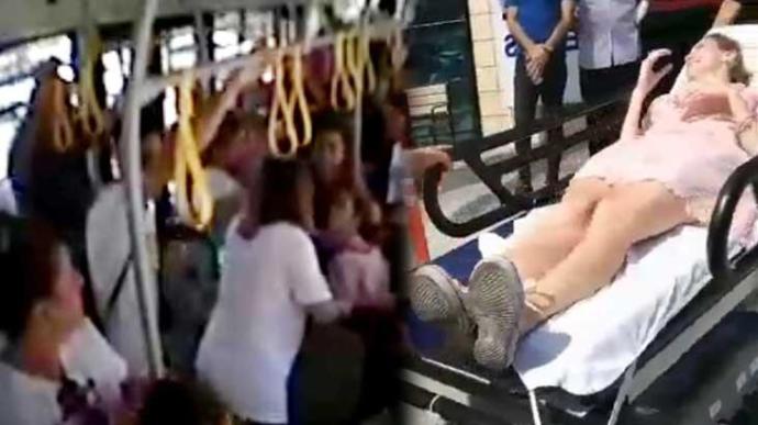 Otobüste Bayılan Hamile Kadını Yolcularla Birlikte Hastaneye Yetiştirdi!