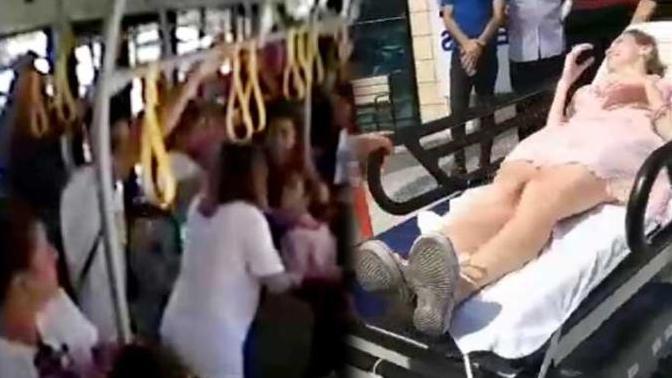 Otobüste Bayılan Hamile Kadını Yolcularla Birlikte Hastaneye Yetiştirdi!
