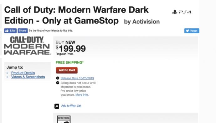 Call of Duty: Modern Warfare® Dark Edition Gamestop'ta Ön Siparişe Açıldı!