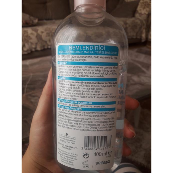 DIEDERMINE MICELLAR KUSURSUZ MAKYAJ TEMİZLEME SUYU.