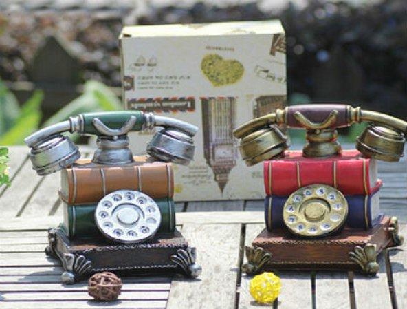 Nostaljik Telefon Görünümlü Kumbara
