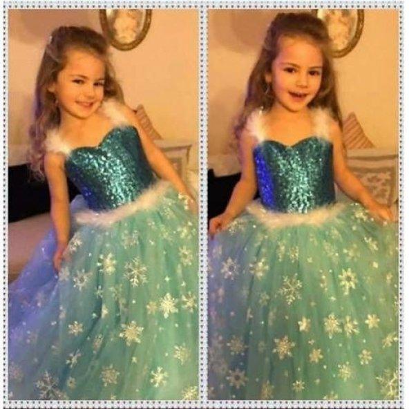 Elsa Askılıklı Tarlatanlı Kostüm