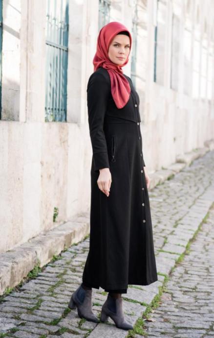 Abacı Siyah Kaşe Pardesü