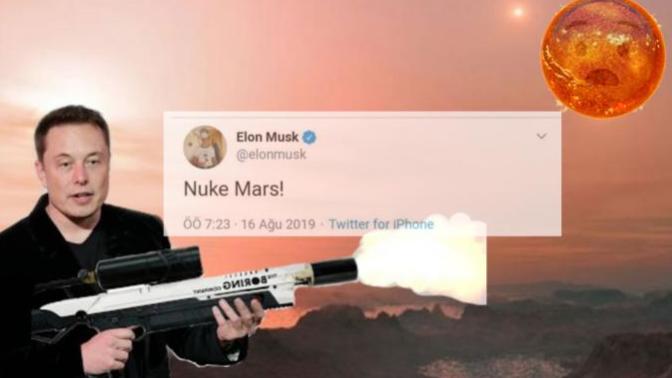 Elon Musk: "Mars'ı Bombalayalım" Dedi, Twitter Kullanıcıları Attıkları Tweetlerle Musk'ı Bombardımana Tuttu!