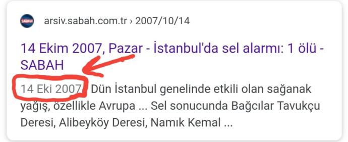 Sabah'ın 2007'ye ait bir sel haberi.