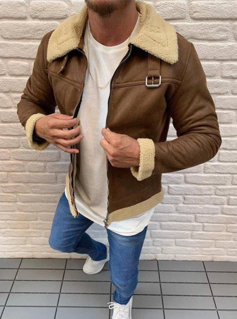 Kürklü slim fit spor ceket