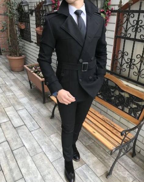 İtalyan dar kesim kaşe mont