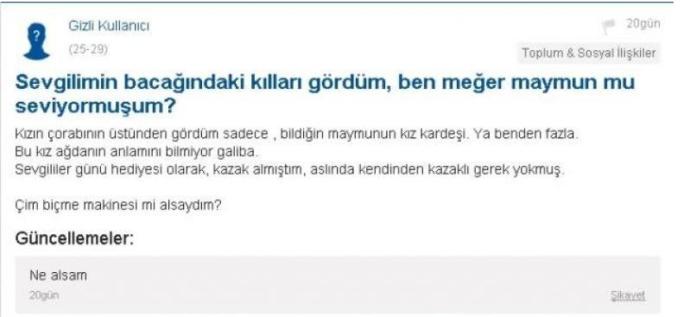 Sorulan Sorularla Çeşitli Sitelere Konu Olmuş KizlarSoruyor'un En İlginç/Komik Soruları