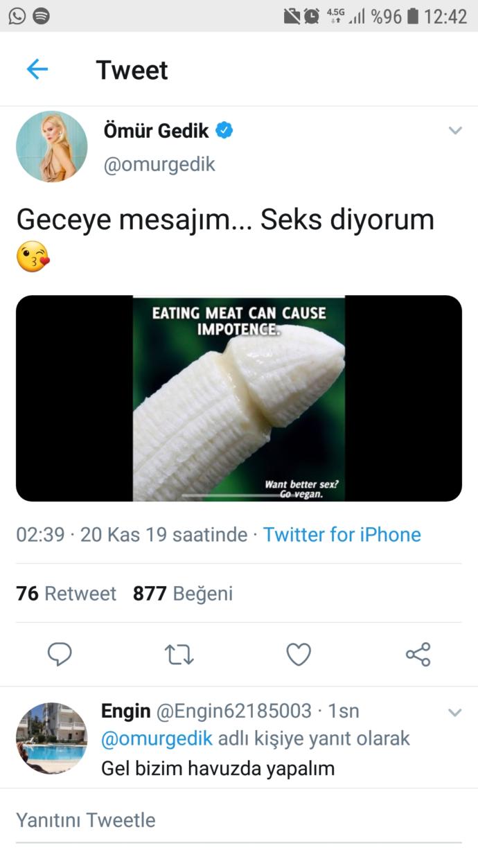 Ömür Gedik: Geceye Mesajım... Seks Diyorum