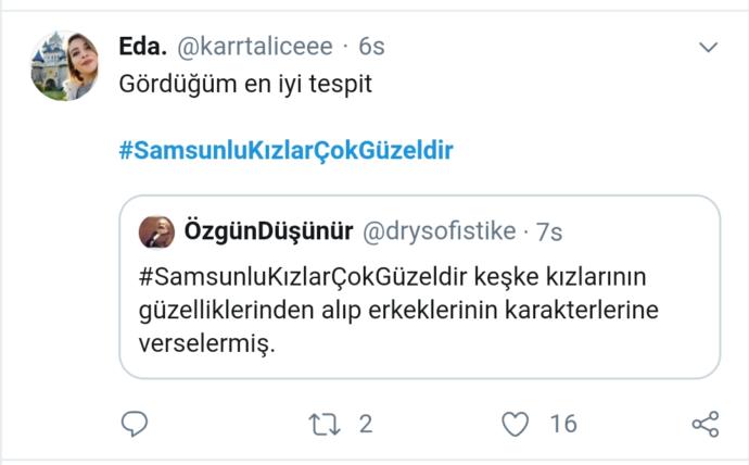 #SamsunluKizlarCokGuzeldir Hashtagini Tiye Alan Twitterın Muzip Kullanıcılarının Komik Tweetleri