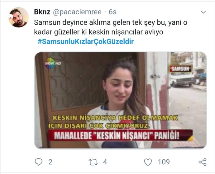 #SamsunluKizlarCokGuzeldir Hashtagini Tiye Alan Twitterın Muzip Kullanıcılarının Komik Tweetleri