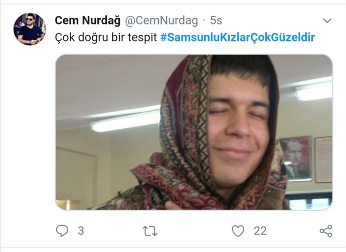 #SamsunluKizlarCokGuzeldir Hashtagini Tiye Alan Twitterın Muzip Kullanıcılarının Komik Tweetleri
