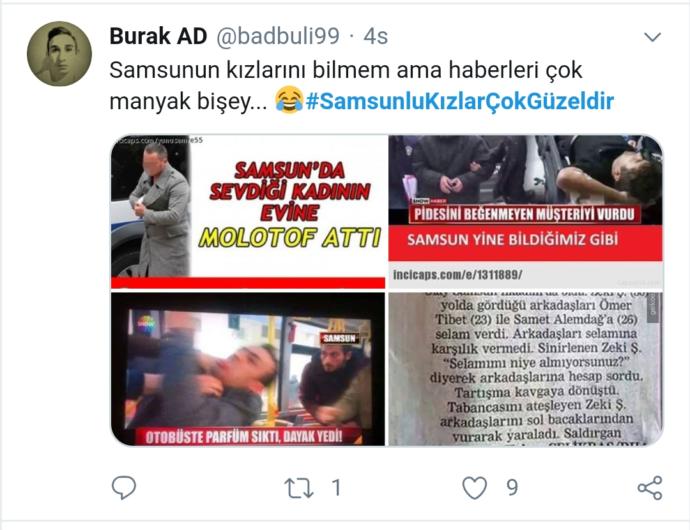 #SamsunluKizlarCokGuzeldir Hashtagini Tiye Alan Twitterın Muzip Kullanıcılarının Komik Tweetleri