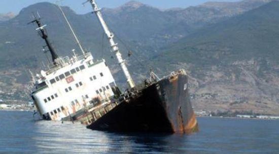 2012 yılında boğzda batan bir gemi
