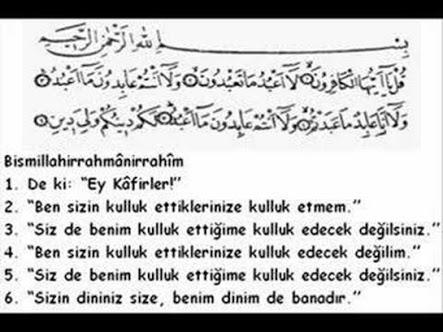 Kafirun suresinde söylendiği gibi..