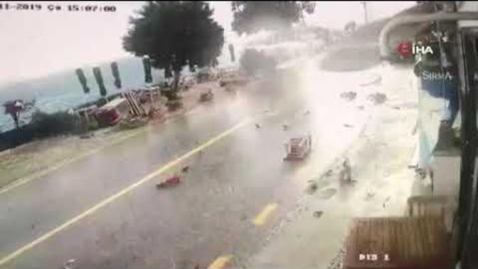 Bodrum'da Bir Kadının Hortuma Yakalanma Anı Kameralarda!