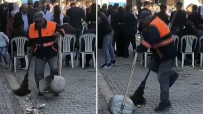 Hem İşini Yapan Hem de Halay Çeken Temizlik İşçisine Bir Maaş İkramiye