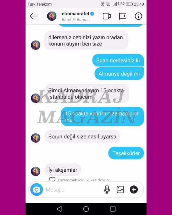 Rafet El Romanın Instagramdan Türk Diye Konuştuğu Kadın Şilili Çıkarsa!