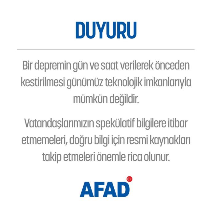AFAD a&ccedil;ıklama