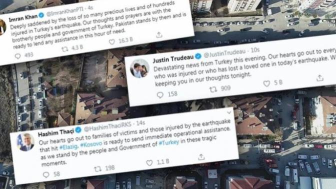 Elazığ Depreminden Sonra Dünya Liderlerinden Destek Mesajları