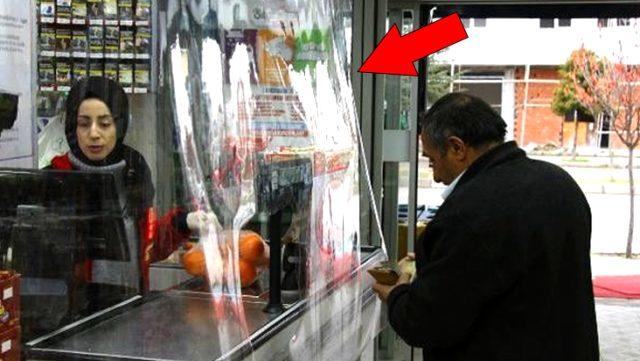 Tokattaki Bir Market Çok Takdir Topladı Çünkü Koronavirüs İçin Şeffaf Branda ile Önlem Aldılar!