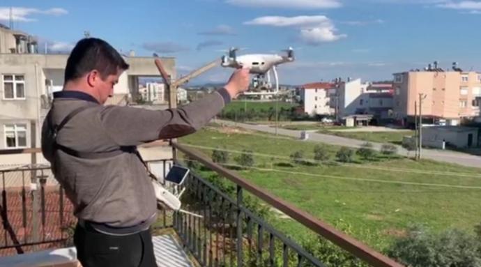Drone ile alışveriş yapan Hasan Kurt