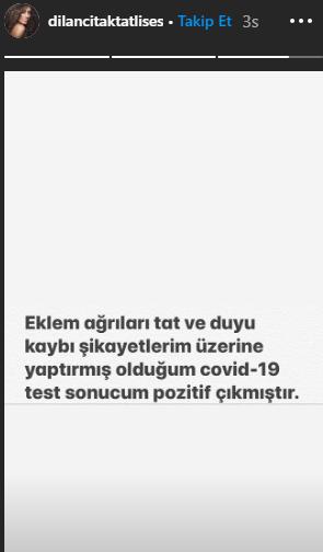 İbrahim Tatlısesin Kızı Dilan Çıtak Tatlıses Covid-19 Testinin Pozitif Çıktığını Açıkladı