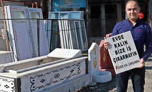 Mermer ustasından evde kal çağrısı