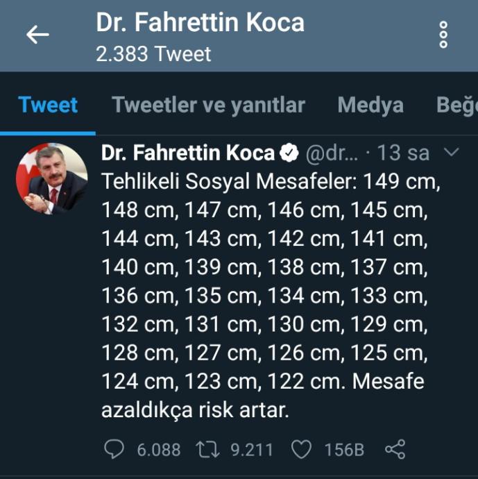 Fenomen Olma Yolunda İlerleyen Fahrettin Kocadan Ne Tatlısın Sağlık Bakanım Dedirten Samimi Twitter Mesajları