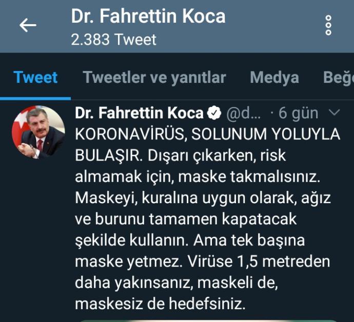 Fenomen Olma Yolunda İlerleyen Fahrettin Kocadan Ne Tatlısın Sağlık Bakanım Dedirten Samimi Twitter Mesajları
