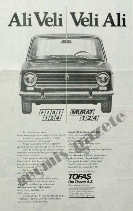 Murat 124ün ilk gazete reklamlarından birisi