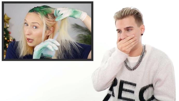 Brad Youtube kanalında evde kendi saçlarını boyayanların videolarını izleyip sinir krizi geçiriyor.