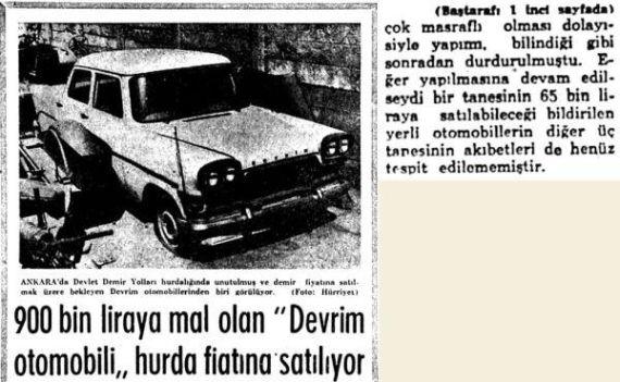 İlk Türk Tasarımı Otomobil: Devrim!