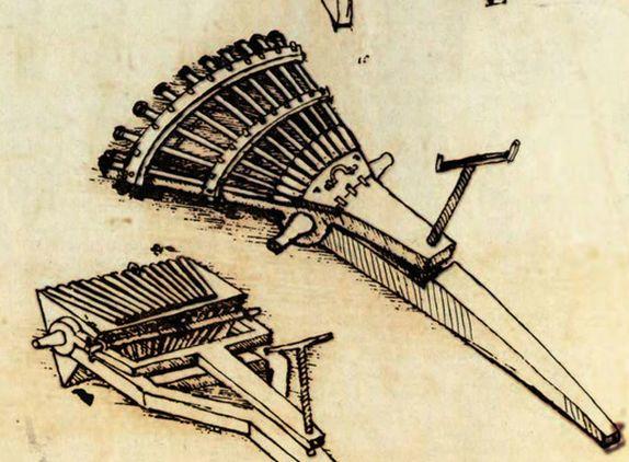 Bugün savaş sanayiinde kullanılan çok namlulul silah sistemlerinin mucidi de yine da Vinci idi.