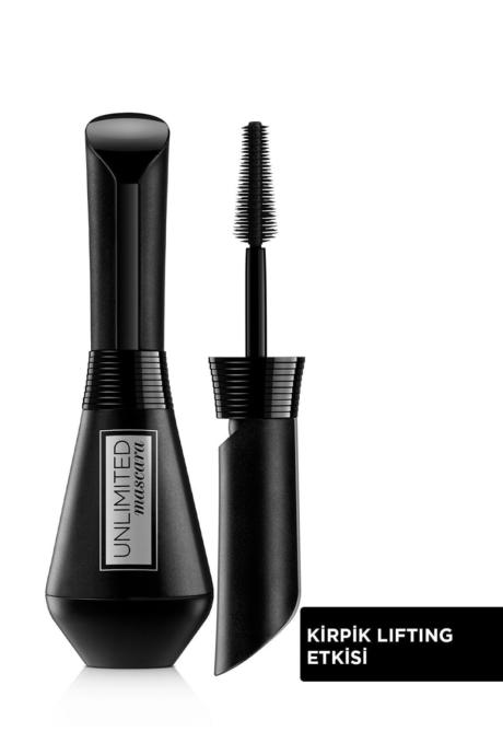 Bakışlarına derinlik katmak isteyen kadınlar için kirpikleri kaldıran ve kıvıran L'Oreal Paris Kaldırma Etkili Siyah Maskara - Unlimited Mascara Black