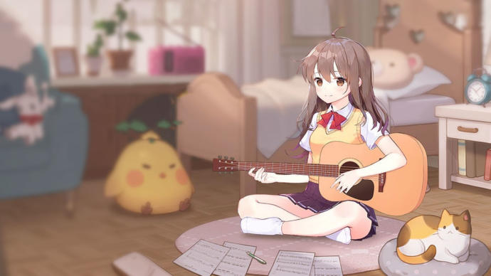 Ruhunuzu Rahatlatan Bir Mobil Oyun: Guitar Girl - Relaxing Music Game