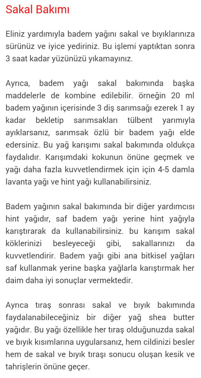 Sakal çıkarma ve bakım tavsiyeleri