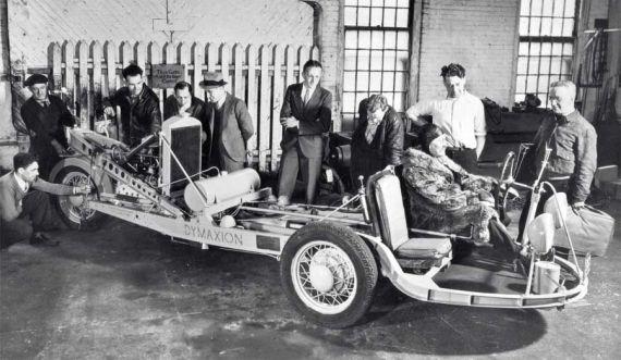 Şasi üzerine motor montajı yapıldıktan sonra müşterilere gösterilen Dymaxion