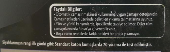 Kumaş cinsinize uygun yıkama programında kullanın