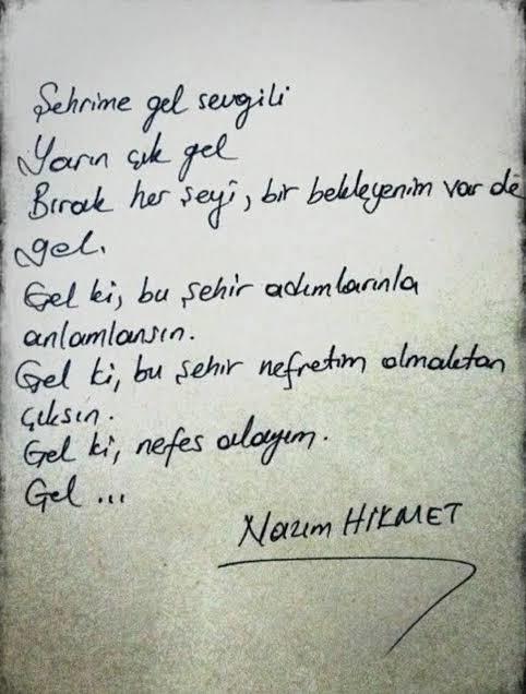 şehrime gel sevgili...