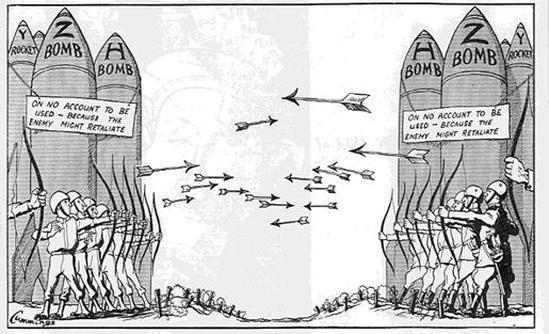 Soğuk savaşı anlatan bir karikatür