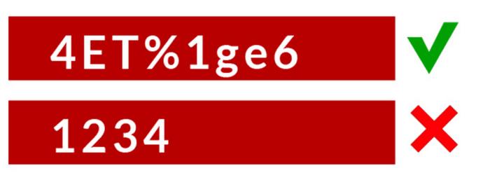 Üstteki parola, alttaki paroladan daha güçlüdür.