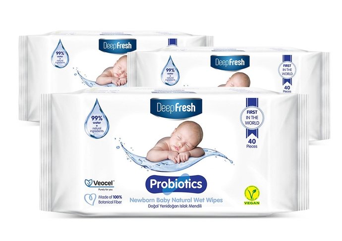 DeepFresh probiyotik doğal yenidoğan ıslak mendil
