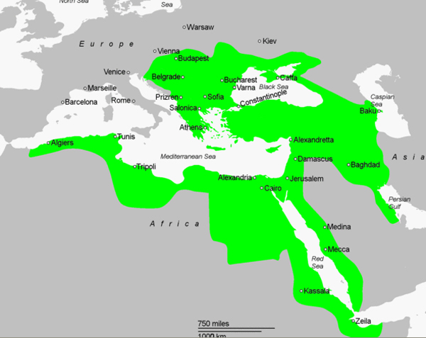 Kanuni Sultan Süleyman döneminde Osmanlı haritası